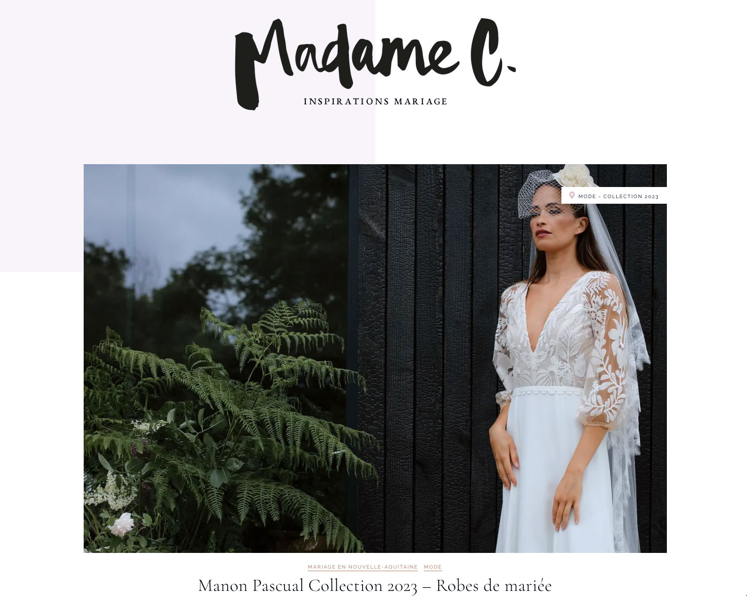 Madame C, inspirations Mariage, Manon Pascual Collection 2023 - Robes de mariée