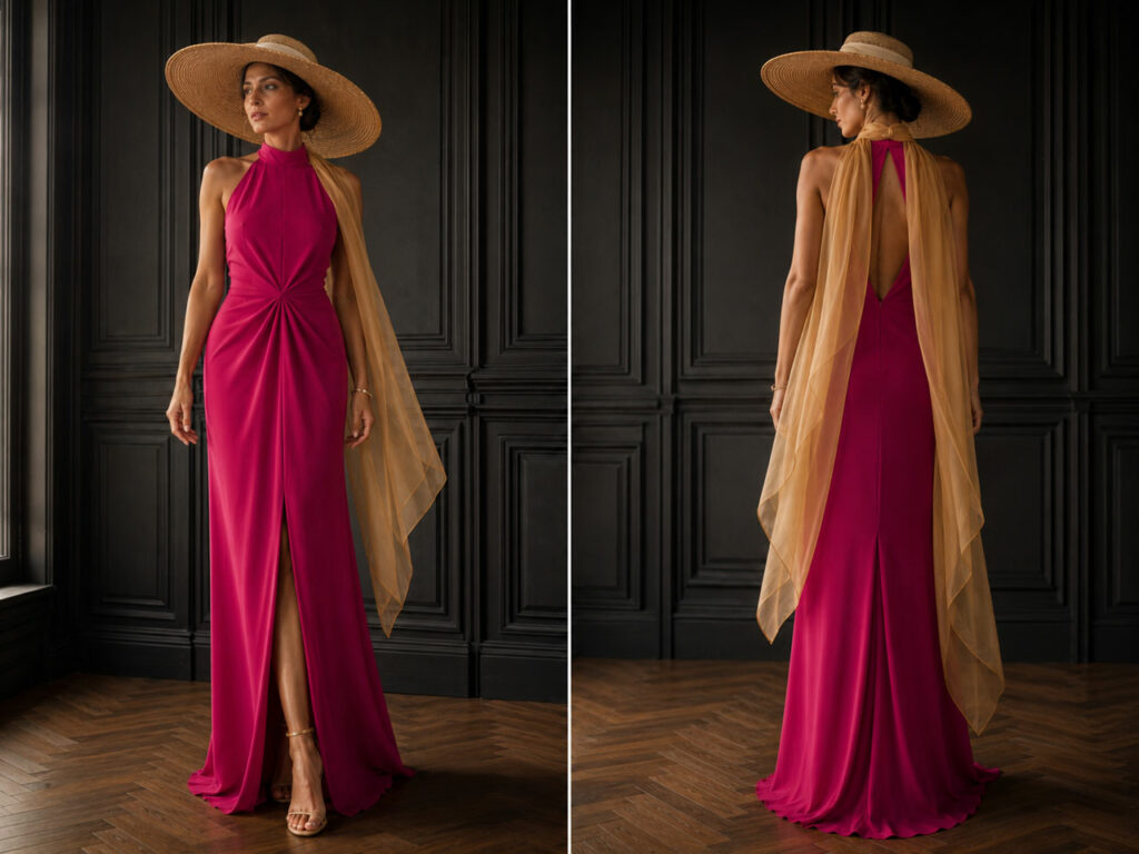 Robe de cérémonie mauve sur mesure, Atelier Manon Pascual près de Bordeaux